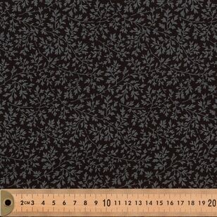 Sprig 274 cm Quilt Backing Fabric Black 274 cm