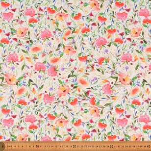 Springtime Fields 112 cm Organic Cotton Poplin Fabric Multicoloured 112 cm