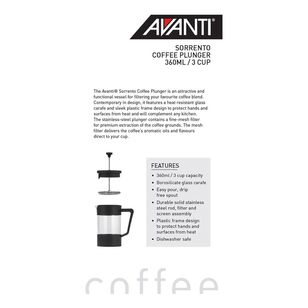 Avanti Sorrento Coffee Plunger Black