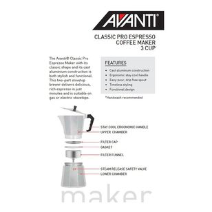Avanti Classic Pro 150 ml Espresso Coffee Maker Silver 150 mL