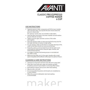 Avanti Classic Pro 300 ml Espresso Coffee Maker Silver 300 mL