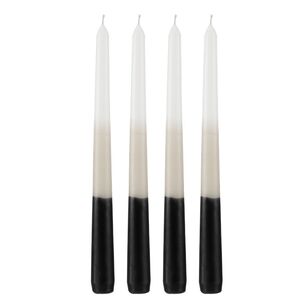 Bouclair Trendy Cabin 3 Toned Tapered Candle Set Of 4 White 25 cm