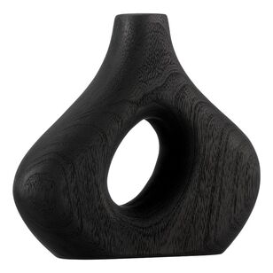 Bouclair Trendy Cabin Wood Vase Black 23 x 6 x 20 cm