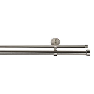 Emerald Hill 25/28 mm Cayman Double Rod Set Brushed Nickel 132 - 360 cm