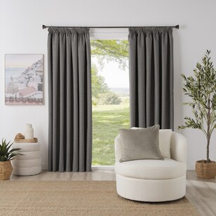 Brampton House Bayley Blockout Pencil Pleat Curtains Charcoal