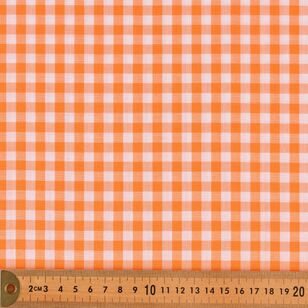 1/4 inch Yarn Dyed Gingham 112 cm Cotton Fabric Orange 112 cm