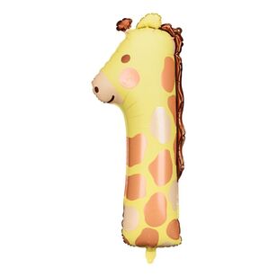 Five Star Jumbo Number One Giraffe Foil Balloon Multicoloured