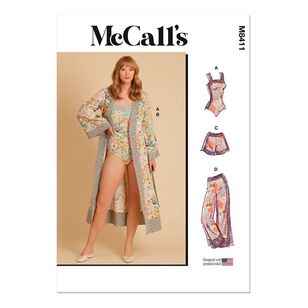 Mccalls M8411 Misses' Bodysuit, Robe, Shorts and Pants Pattern White