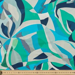 Abstract Swirls 135 cm Rayon Fabric  Blue Atoll 135 cm