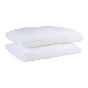 KOO Gusseted Medium Profile Pillow 2 Pack White Standard
