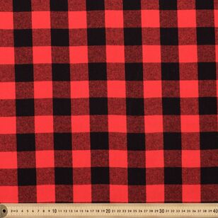 Yarn Dyed Buffalo Checks 112 cm Flannelette Fabric Black and Red 112 cm