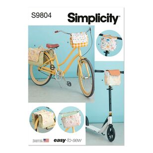 Simplicity S9804 Bicycle Baskets, Bags and Panniers Pattern White One Size