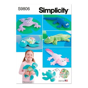 Simplicity S9806 Plush Reptiles Pattern White One Size