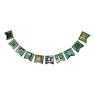 Caprice Minecraft Paper Bunting Green 3.5 m