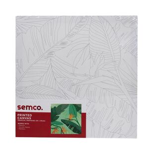 Semco Square Printed Canvas Tropical Paradise White