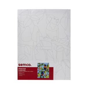 Semco Rectangle Printed Canvas Rainbow Lorikeets White 30 x 40 cm