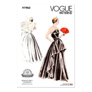 Vogue V1963 Misses Evening Dress Pattern White
