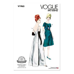 Vogue V1965 Misses' One Piece Evening Dress Pattern White
