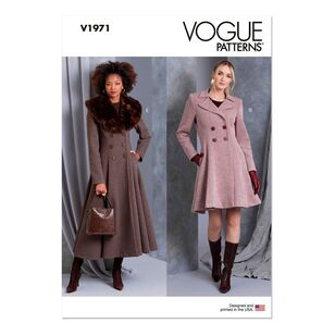 Vogue V1971 Misses' Coat in Five Lengths Pattern White