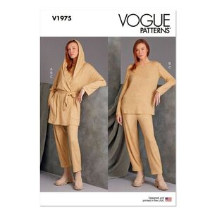 Vogue V1975 Misses' Knit Jacket with Belt, Top and Pants Pattern White XS - XXL