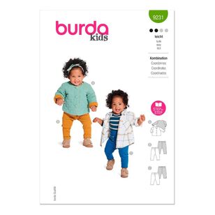 Burda 9231 Babies' Coordinates Pattern White 1 month - 18 months old