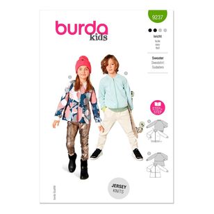 Burda 9237 Children's Blouson Top Pattern White 4 - 11 years old