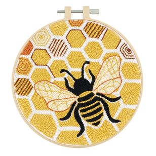 Fabric Editions Needle Creations Bee & Honeycomb Punch Needle Kit Multicoloured