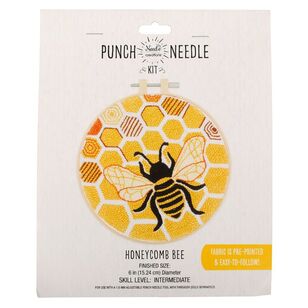 Fabric Editions Needle Creations Bee & Honeycomb Punch Needle Kit Multicoloured