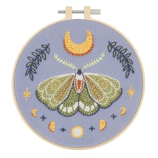 Fabric Editions Needle Creations Moth Punch Needle Kit Multicoloured