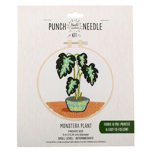 Fabric Editions Needle Creations Monstera Punch Needle Kit Multicoloured