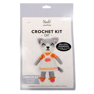 Needle Creations Pink Cat Crochet Kit Multicoloured