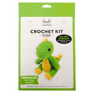 Needle Creations Dino Crochet Kit Multicoloured