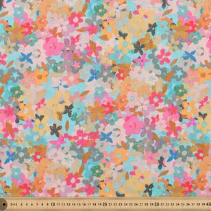 Evie 112 cm Cotton Slub Fabric Multicoloured 112 cm