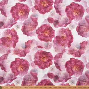 Recycled Polyester Alicia 140 cm Printed Decorator Fabric Berry 140 cm