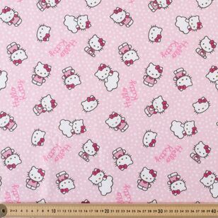 Hello Kitty 112 cm Flannelette Fabric Pink 112 cm