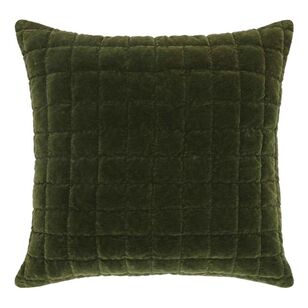 KOO Arden Quilted Velvet Cushion Green 50 x 50 cm