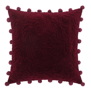 KOO Azure Quilted Velvet Cushion Maroon 50 x 50 cm