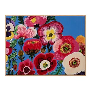 KOO Kirsten Katz Pansie Poppies Framed Canvas Multicoloured 60 x 80 cm