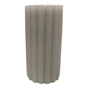 Bouclair Modern Contrast Ribbed Candle Sage 7 x 14 cm