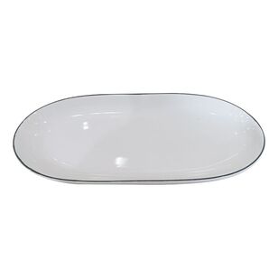 Bouclair Modern Contrast Oval Tray Off White 36 x 3.5 cm