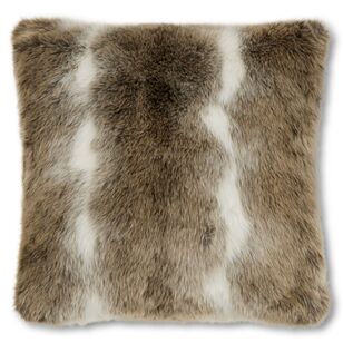 Bouclair Faux Fur Doe Cushion Brown 50.8 x 50.8 cm