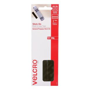 Velcro Stick On 20 mm x 150 mm Hook & Loop Tape Black 20 mm x 150 mm