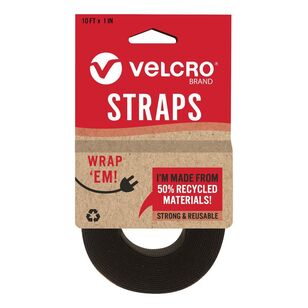 Velcro Straps 10 foot Roll Black 304.8 cm x 2.5 cm (10' x 1")