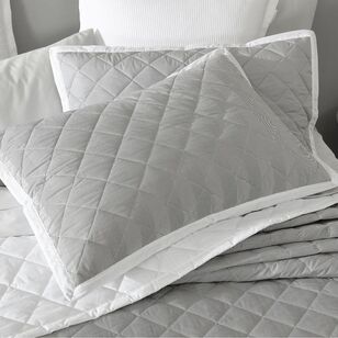 Logan & Mason Essex Quilted Sham 2 Pack Pillowcases Pewter Standard