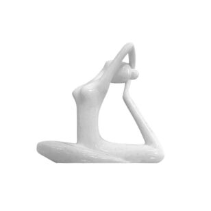 Bouclair Textured Tide Arch Back Yoga Ceramic Ornament White 16 x 15 cm