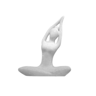Bouclair Textured Tide Raised Hand Yoga Ceramic Ornament White 14.5 x 18 cm
