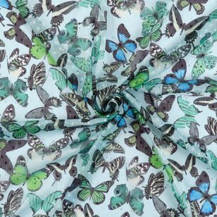 Butterfly 135 cm Swiss Dot Chiffon Fabric Green 135 cm