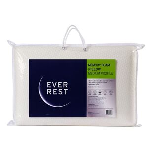 Ever Rest Memory Foam Medium Profile Pillow White Standard