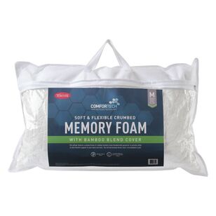 Tontine Comfortech Soft & Flexible Crumbed Memory Foam Pillow White Standard