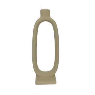 Bouclair Textured Tide Oval Candle Holder Beige 9.5 x 26 cm